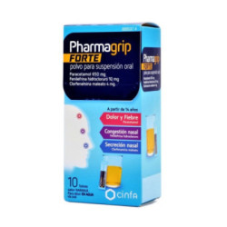 Pharmagrip forte 10 sobres polvo para suspension oral